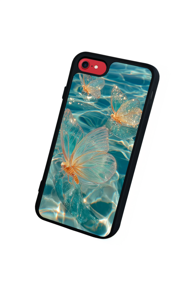 iPhone 7 Uyumlu Kelebek Tasarımlı Glossy Premium Kılıf