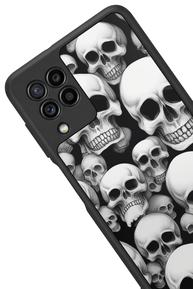 Samsung Galaxy M22 Uyumlu KuruKafa Tasarımlı Glossy Premium Kılıf