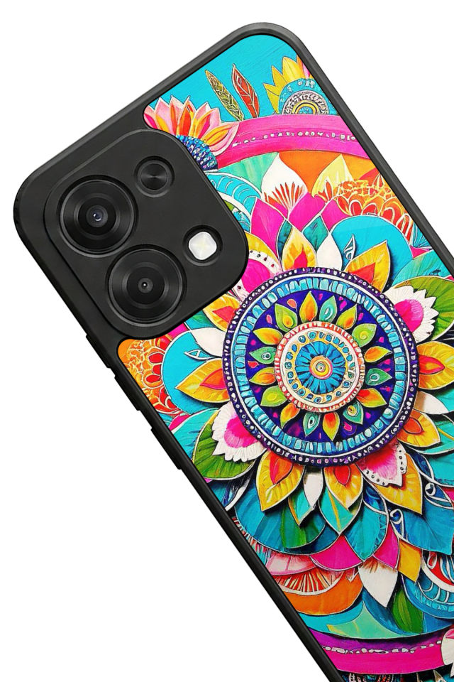 Oppo A6 Pro Uyumlu Mandala Tasarımlı Glossy Premium Kılıf