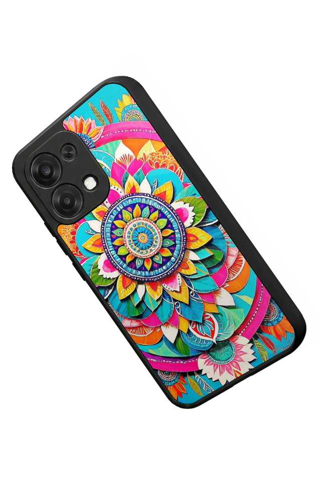 Oppo A6 Pro Uyumlu Mandala Tasarımlı Glossy Premium Kılıf