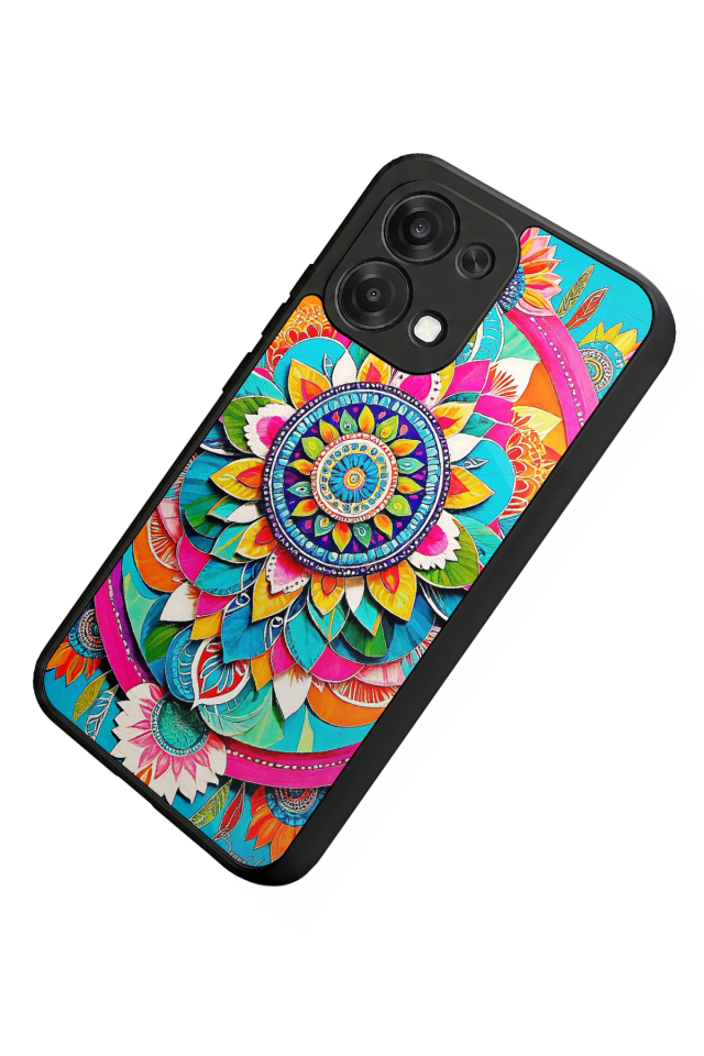 Oppo A6 Pro Uyumlu Mandala Tasarımlı Glossy Premium Kılıf