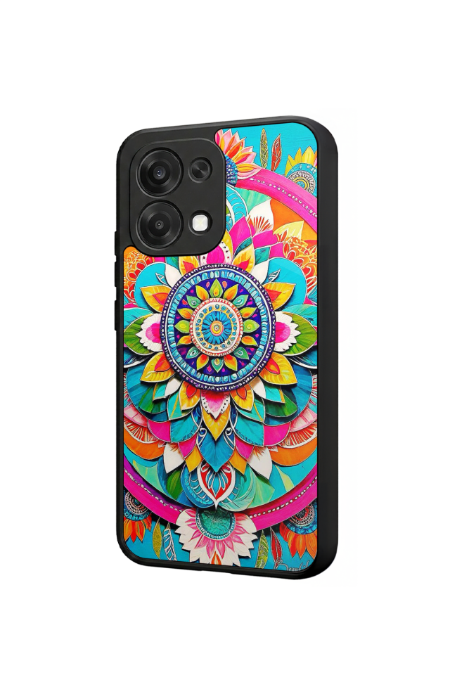 Oppo A6 Pro Uyumlu Mandala Tasarımlı Glossy Premium Kılıf