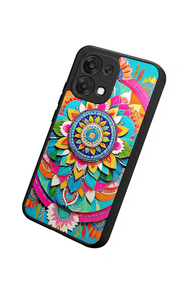 Oppo A6 Pro Uyumlu Mandala Tasarımlı Glossy Premium Kılıf