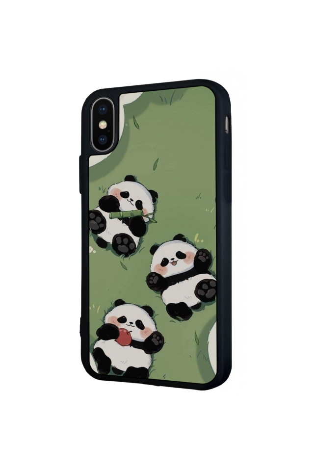 iPhone X/ XS Uyumlu Panda Tasarımlı Glossy Premium Kılıf