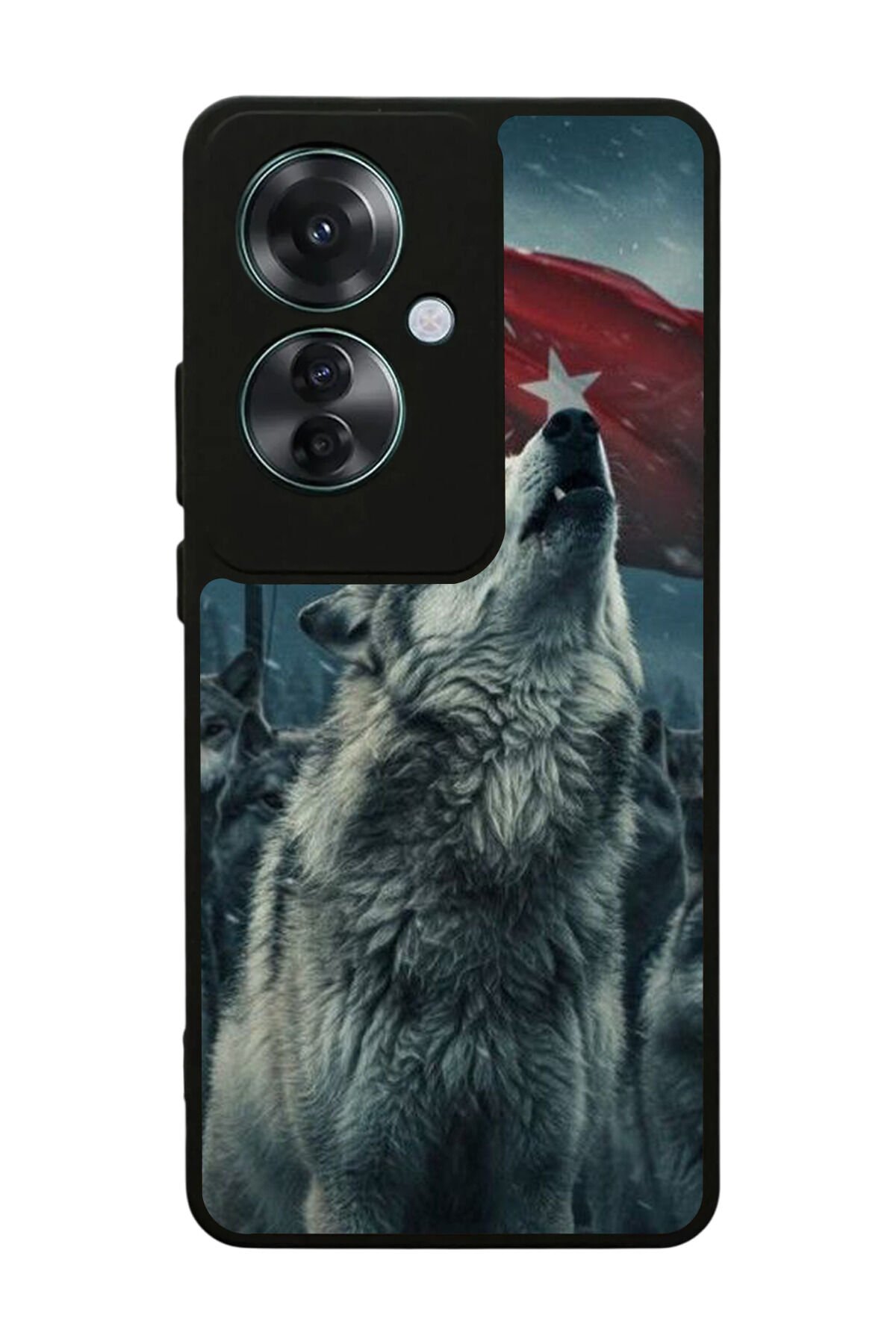 Oppo Reno 11F Uyumlu Bozkurt Tasarımlı Glossy Premium Kılıf