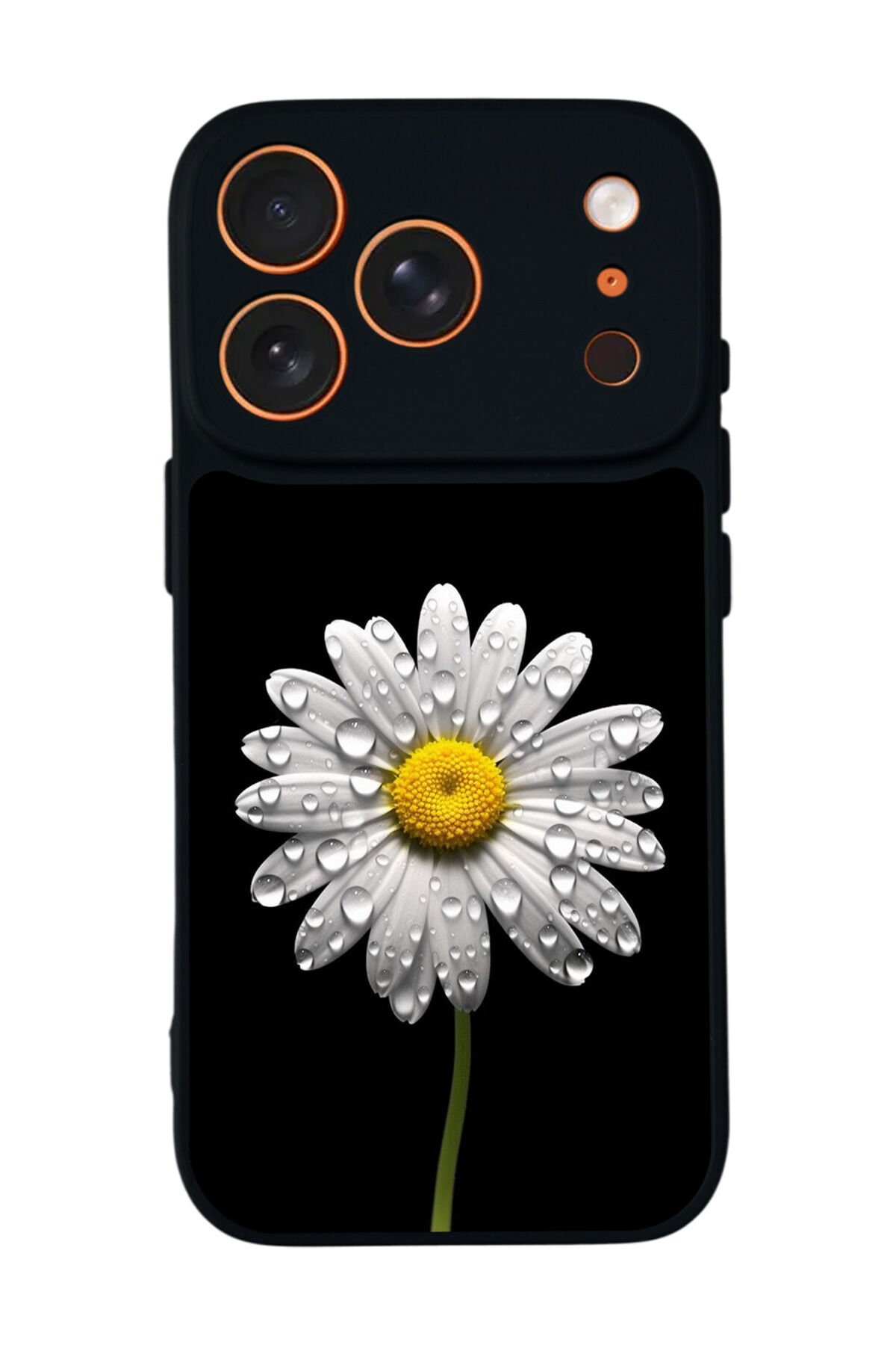 iPhone 17 Pro Uyumlu Papatya Tasarımlı Glossy Premium Kılıf