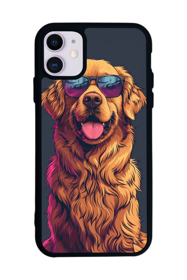 iPhone 11 Uyumlu Golden Kopek Tasarımlı Glossy Premium Kılıf