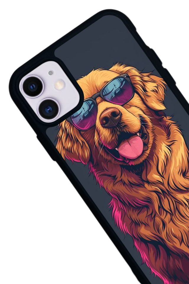 iPhone 11 Uyumlu Golden Kopek Tasarımlı Glossy Premium Kılıf