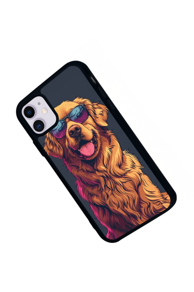 iPhone 11 Uyumlu Golden Kopek Tasarımlı Glossy Premium Kılıf