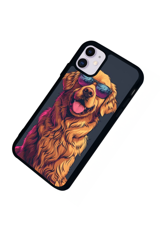 iPhone 11 Uyumlu Golden Kopek Tasarımlı Glossy Premium Kılıf