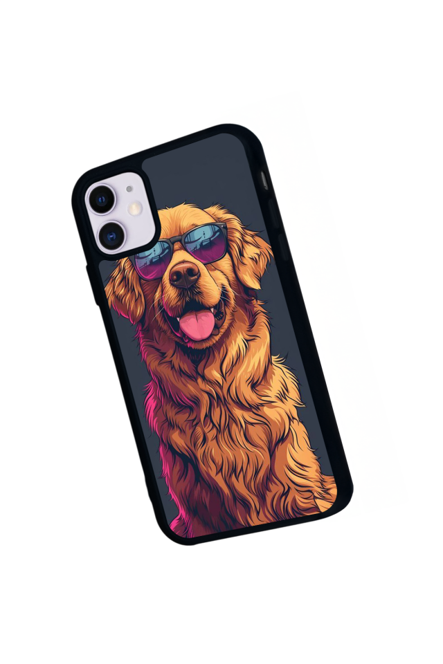 iPhone 11 Uyumlu Golden Kopek Tasarımlı Glossy Premium Kılıf