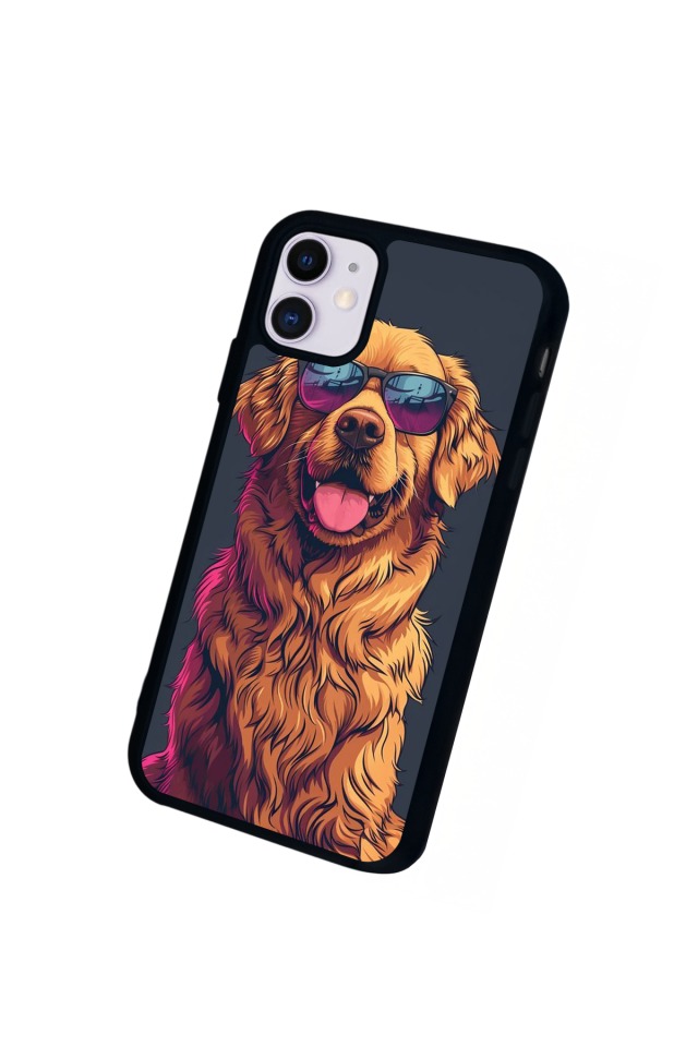 iPhone 11 Uyumlu Golden Kopek Tasarımlı Glossy Premium Kılıf
