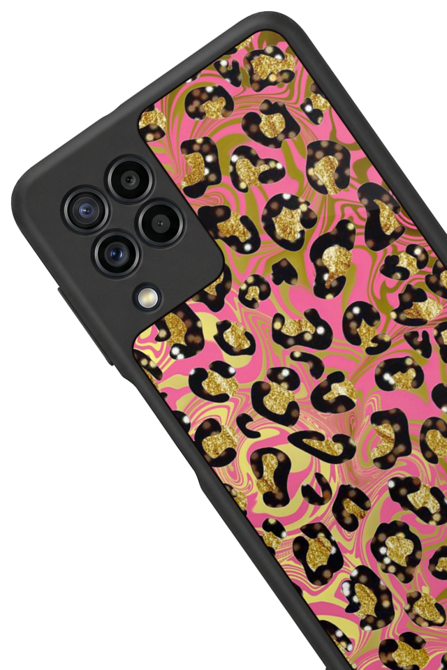 Samsung Galaxy M22 Uyumlu Hologram Leopar Tasarımlı Glossy Premium Kılıf