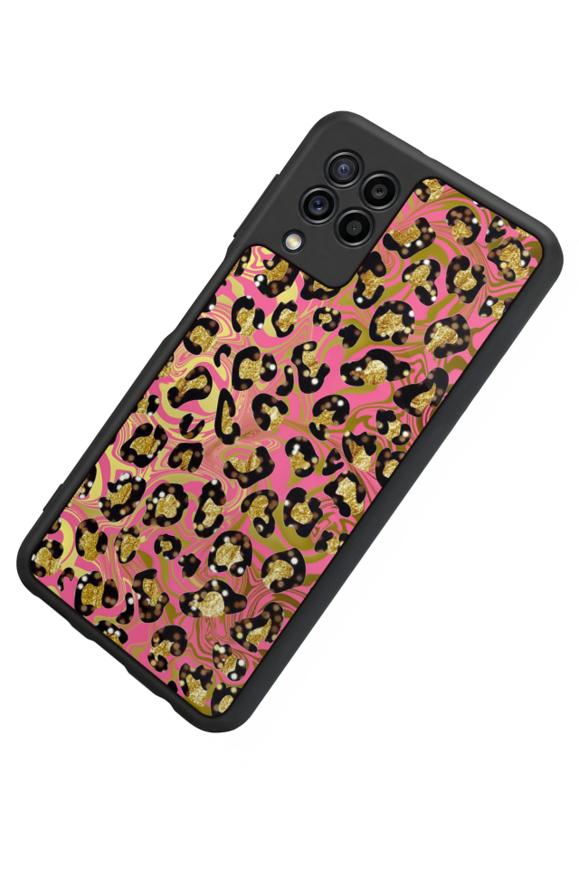 Samsung Galaxy M22 Uyumlu Hologram Leopar Tasarımlı Glossy Premium Kılıf