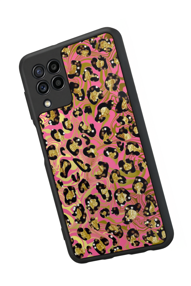 Samsung Galaxy M22 Uyumlu Hologram Leopar Tasarımlı Glossy Premium Kılıf