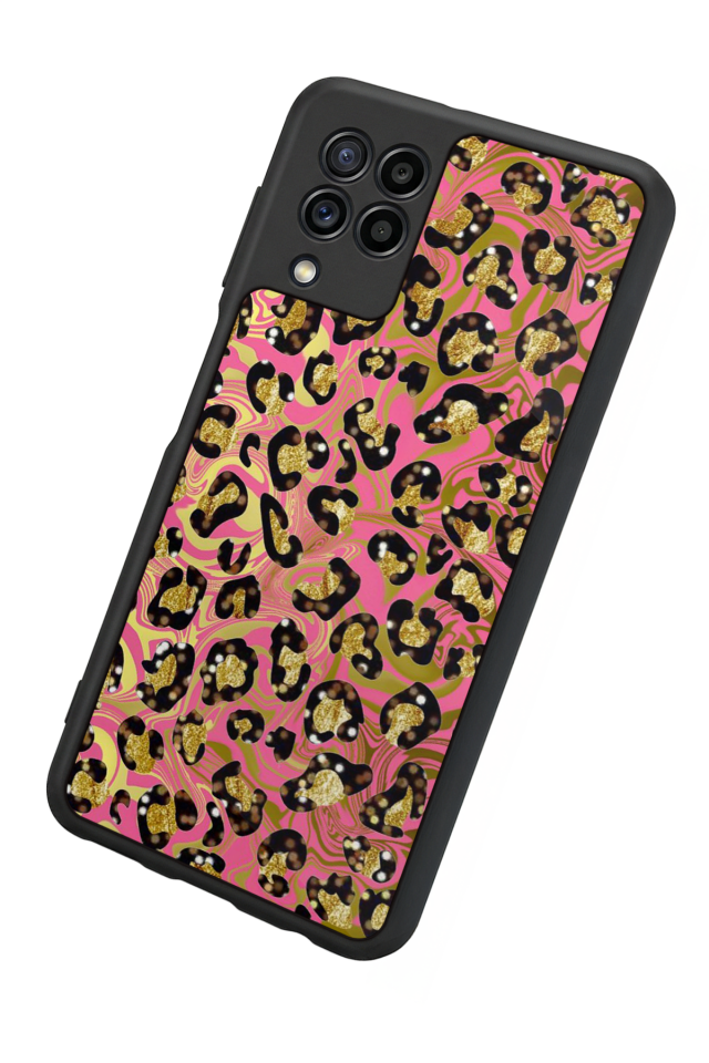 Samsung Galaxy M22 Uyumlu Hologram Leopar Tasarımlı Glossy Premium Kılıf