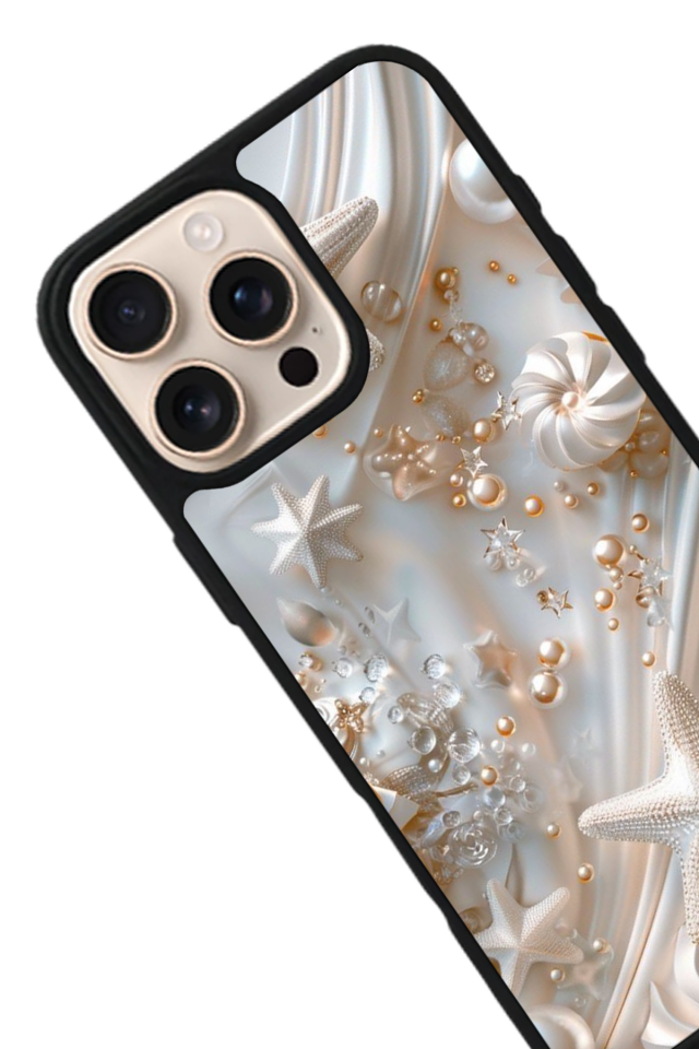 iPhone 15 Pro Uyumlu  İnci Tasarımlı Glossy Premium Kılıf
