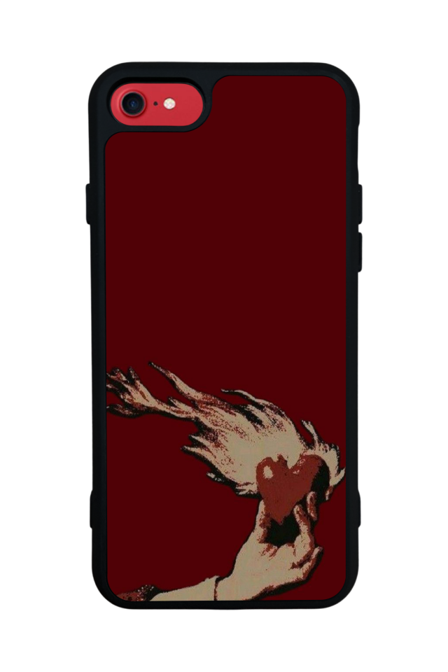 iPhone SE Uyumlu Kalp Love Tasarımlı Glossy Premium Kılıf