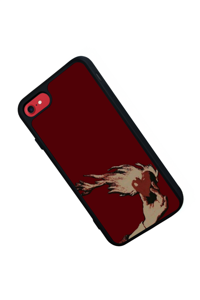 iPhone SE Uyumlu Kalp Love Tasarımlı Glossy Premium Kılıf
