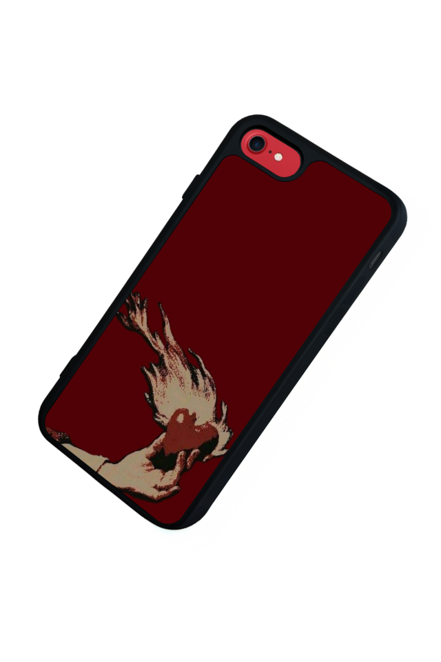 iPhone SE Uyumlu Kalp Love Tasarımlı Glossy Premium Kılıf