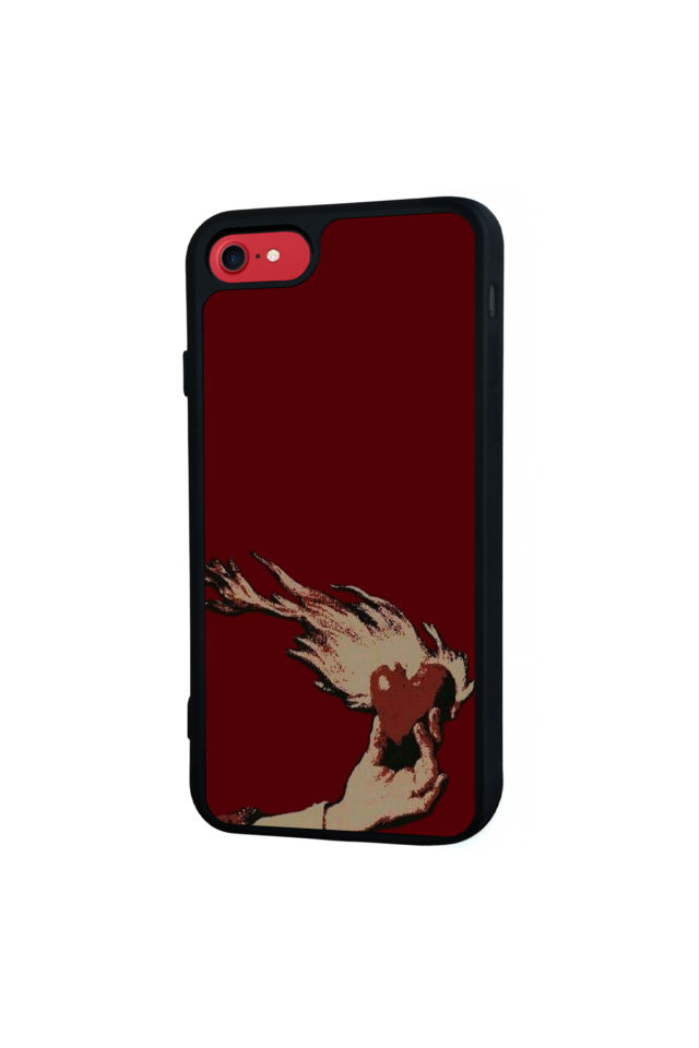 iPhone SE Uyumlu Kalp Love Tasarımlı Glossy Premium Kılıf