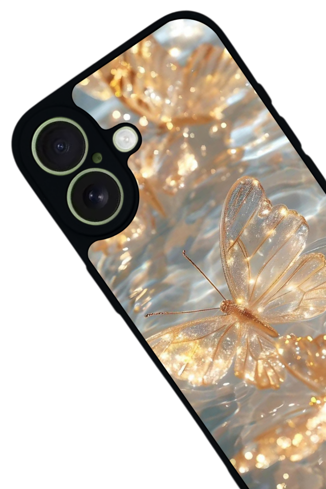 iPhone 17 Uyumlu Kelebek Tasarımlı Glossy Premium Kılıf