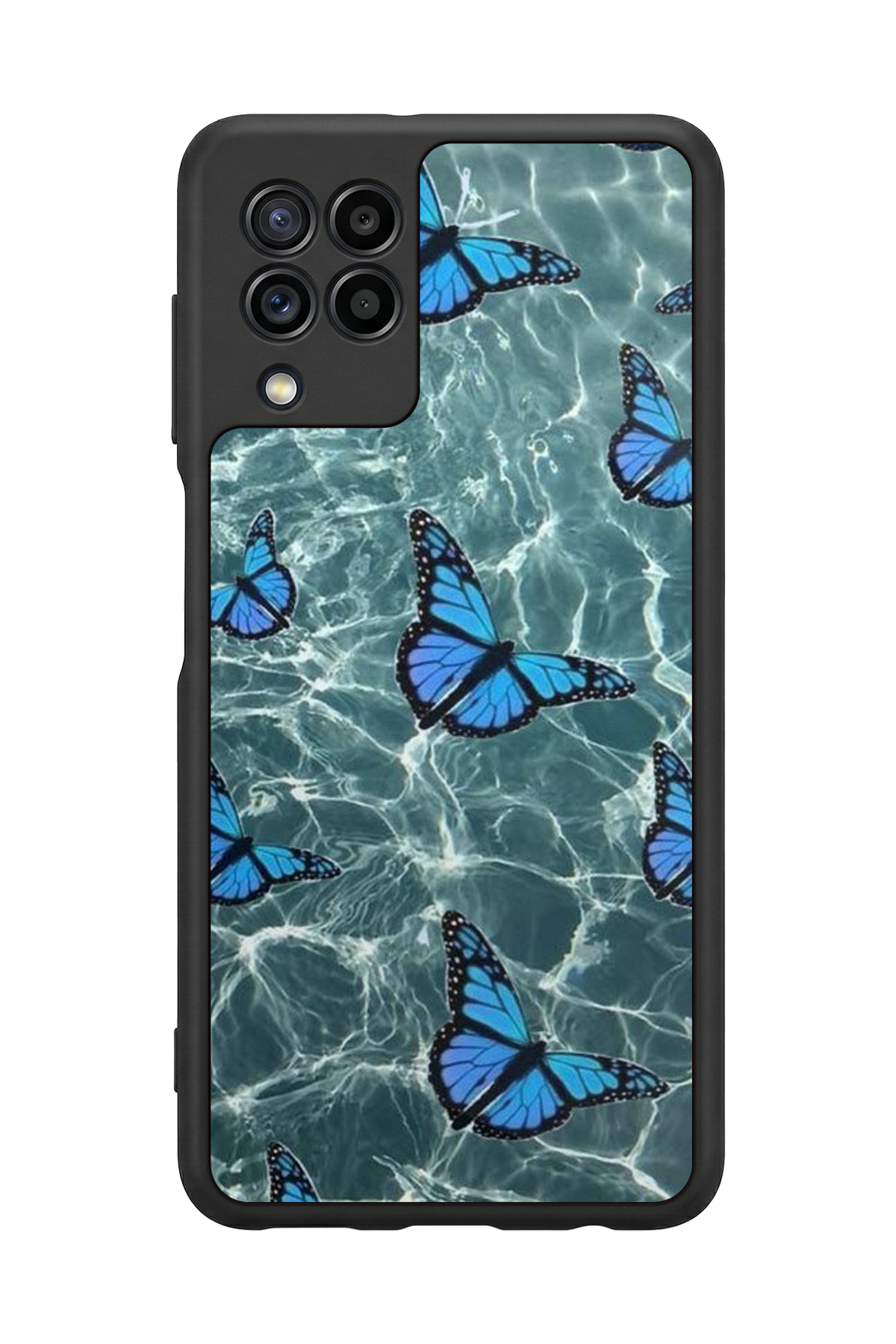 Samsung Galaxy M32 Uyumlu Kelebek Tasarımlı Glossy Premium Kılıf