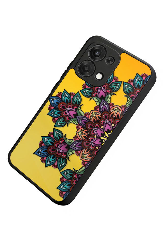 Oppo A6 Pro Uyumlu Mandala Tasarımlı Glossy Premium Kılıf