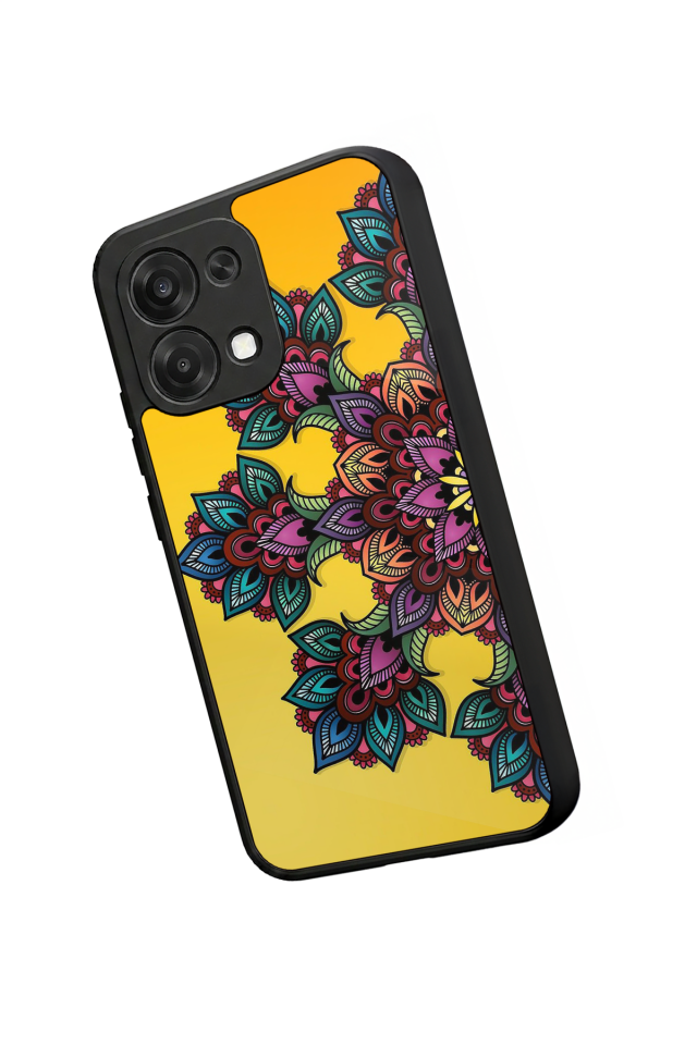 Oppo A6 Pro Uyumlu Mandala Tasarımlı Glossy Premium Kılıf