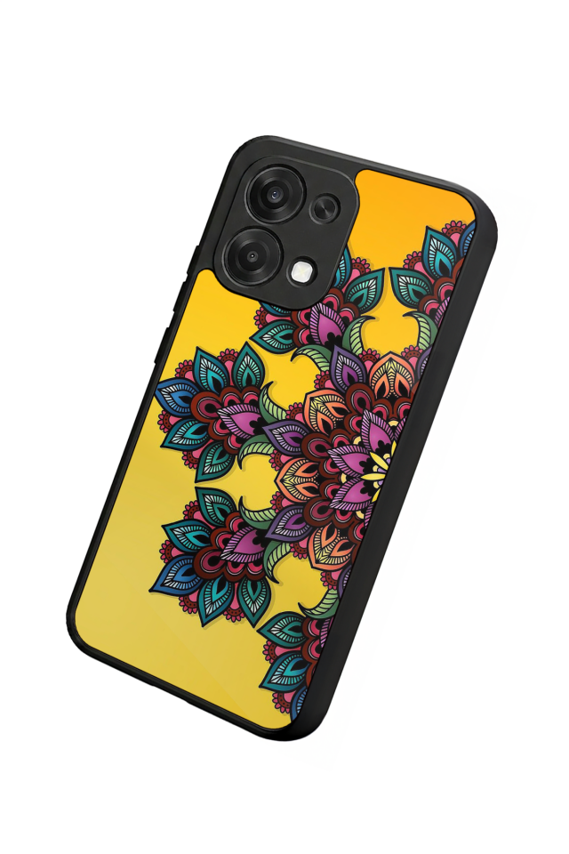 Oppo A6 Pro Uyumlu Mandala Tasarımlı Glossy Premium Kılıf