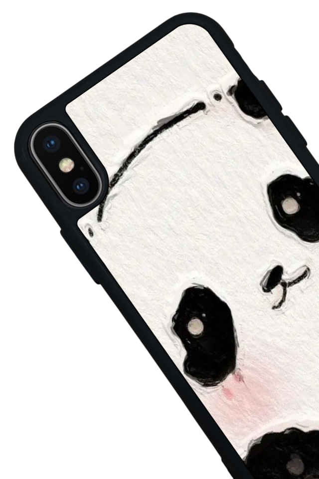 iPhone X/ XS Uyumlu Panda Tasarımlı Glossy Premium Kılıf