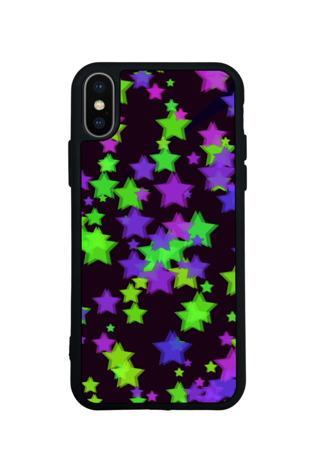 iPhone XS Max Uyumlu Retro Yildizlar Tasarımlı Glossy Premium Kılıf