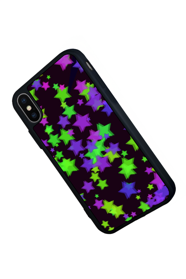 iPhone XS Max Uyumlu Retro Yildizlar Tasarımlı Glossy Premium Kılıf