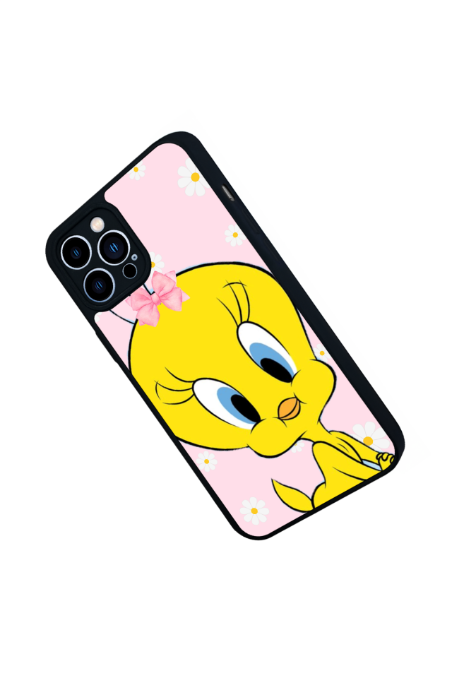 iPhone 12 Pro Max Uyumlu Tweety Tasarımlı Glossy Premium Kılıf