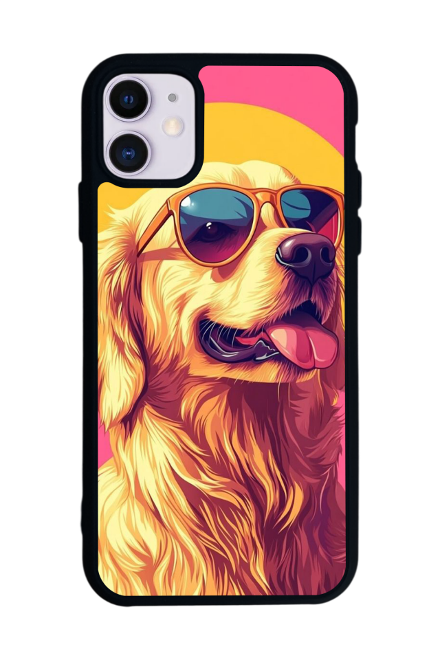 iPhone 11 Uyumlu Golden Kopek Tasarımlı Glossy Premium Kılıf