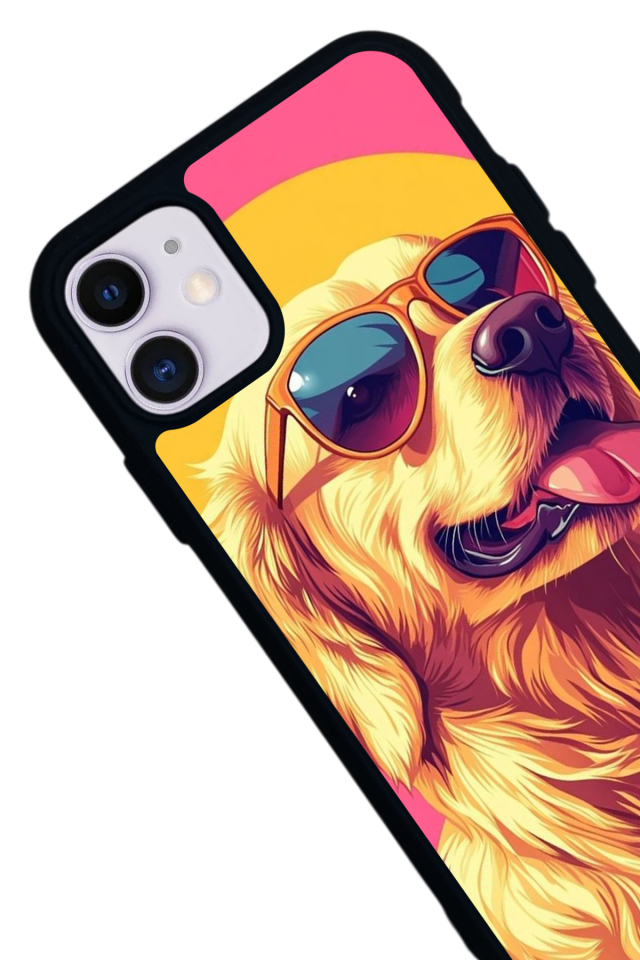 iPhone 11 Uyumlu Golden Kopek Tasarımlı Glossy Premium Kılıf