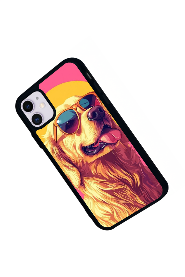 iPhone 11 Uyumlu Golden Kopek Tasarımlı Glossy Premium Kılıf