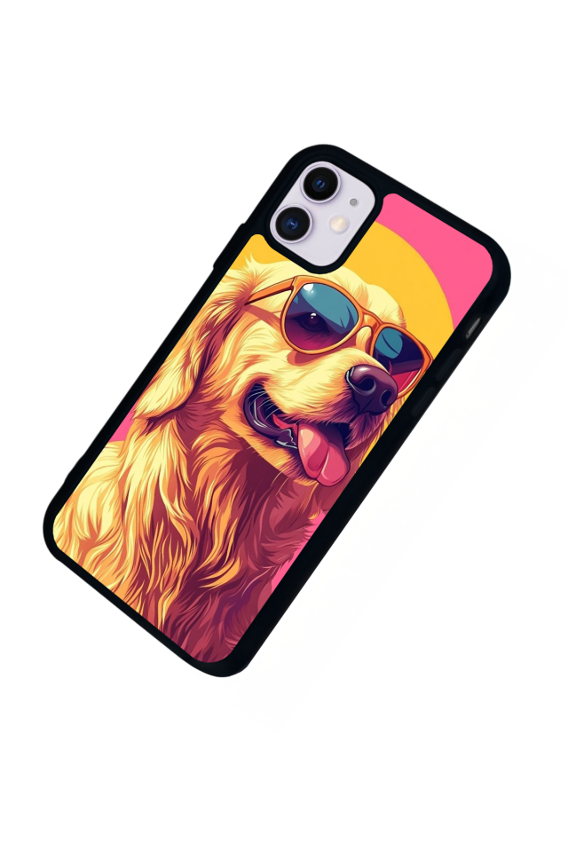 iPhone 11 Uyumlu Golden Kopek Tasarımlı Glossy Premium Kılıf