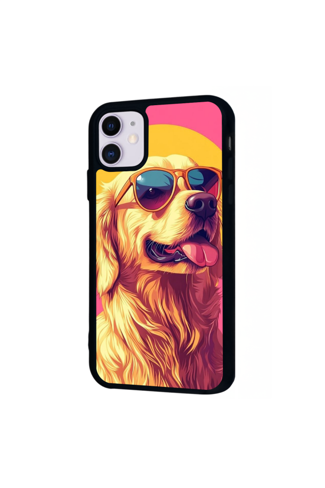 iPhone 11 Uyumlu Golden Kopek Tasarımlı Glossy Premium Kılıf