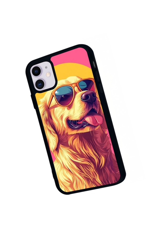 iPhone 11 Uyumlu Golden Kopek Tasarımlı Glossy Premium Kılıf