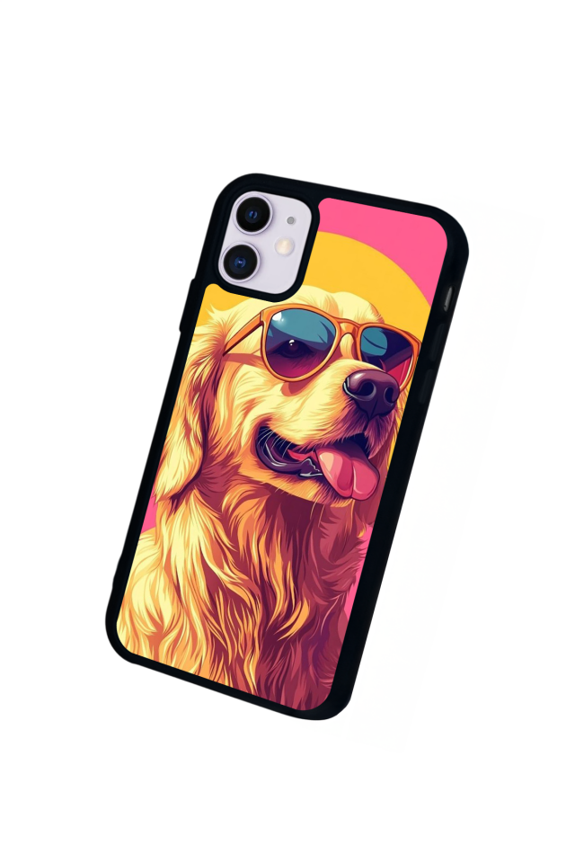 iPhone 11 Uyumlu Golden Kopek Tasarımlı Glossy Premium Kılıf