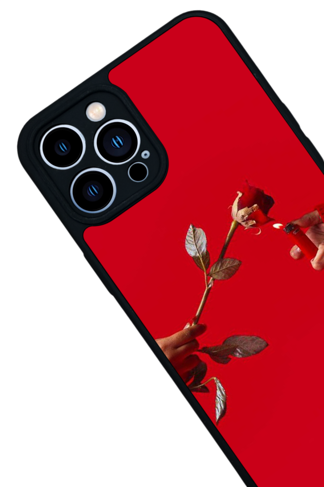 iPhone 13 Pro Max Uyumlu Kirmizi Tasarımlı Glossy Premium Kılıf