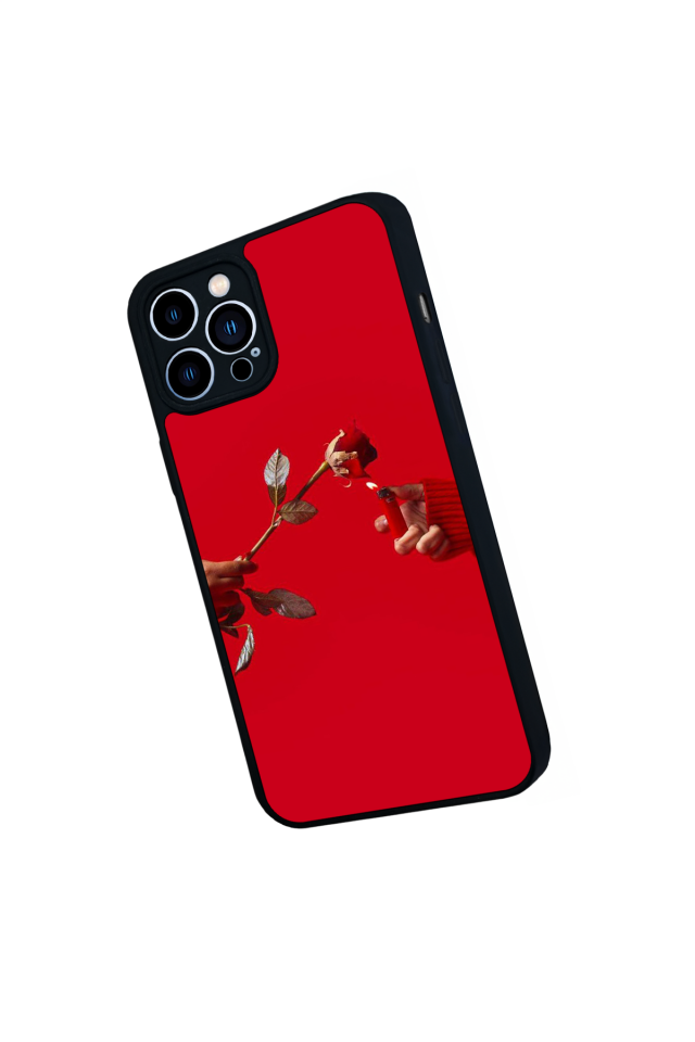 iPhone 13 Pro Max Uyumlu Kirmizi Tasarımlı Glossy Premium Kılıf