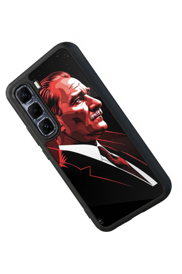 Infinix Hot 60 Pro Plus Uyumlu Mustafa Kemal Ataturk Tasarımlı Glossy Premium Kılıf