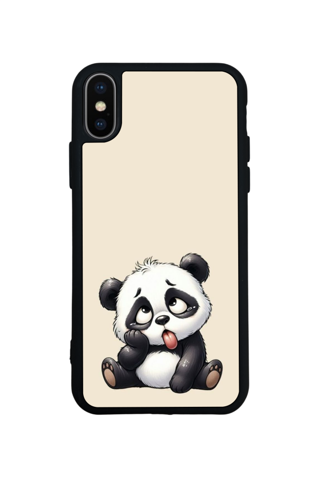 iPhone X/ XS Uyumlu Panda Tasarımlı Glossy Premium Kılıf