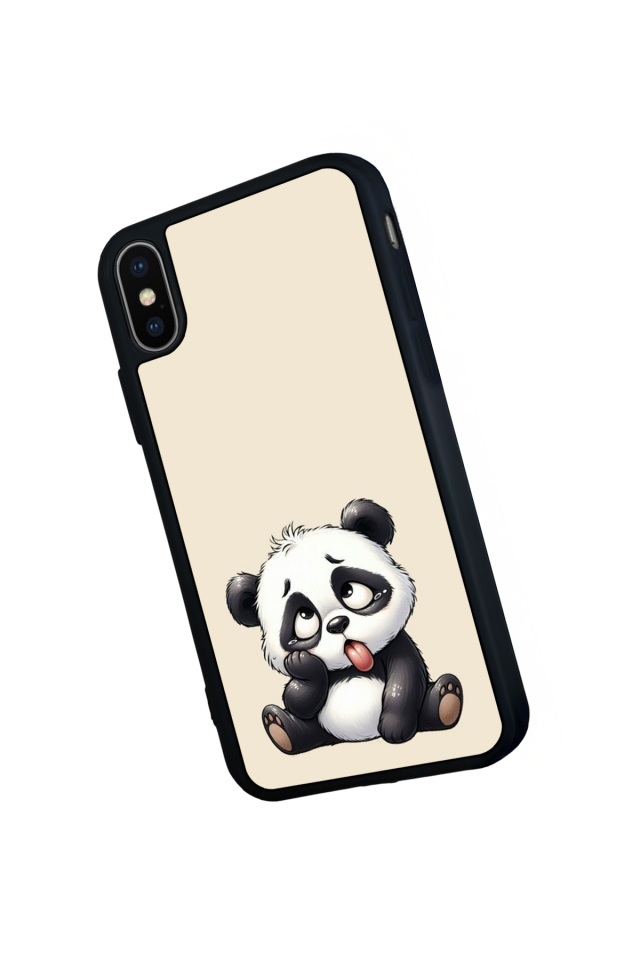 iPhone X/ XS Uyumlu Panda Tasarımlı Glossy Premium Kılıf