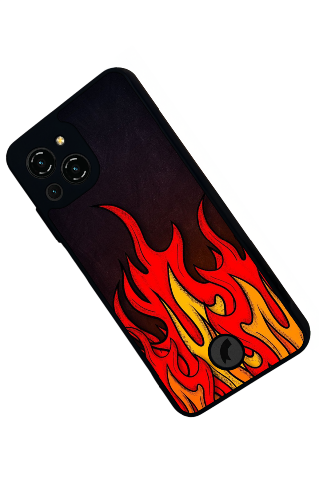 Reeder S23 Pro Max Uyumlu Retro Flame Patterns Tasarımlı Glossy Premium Kılıf