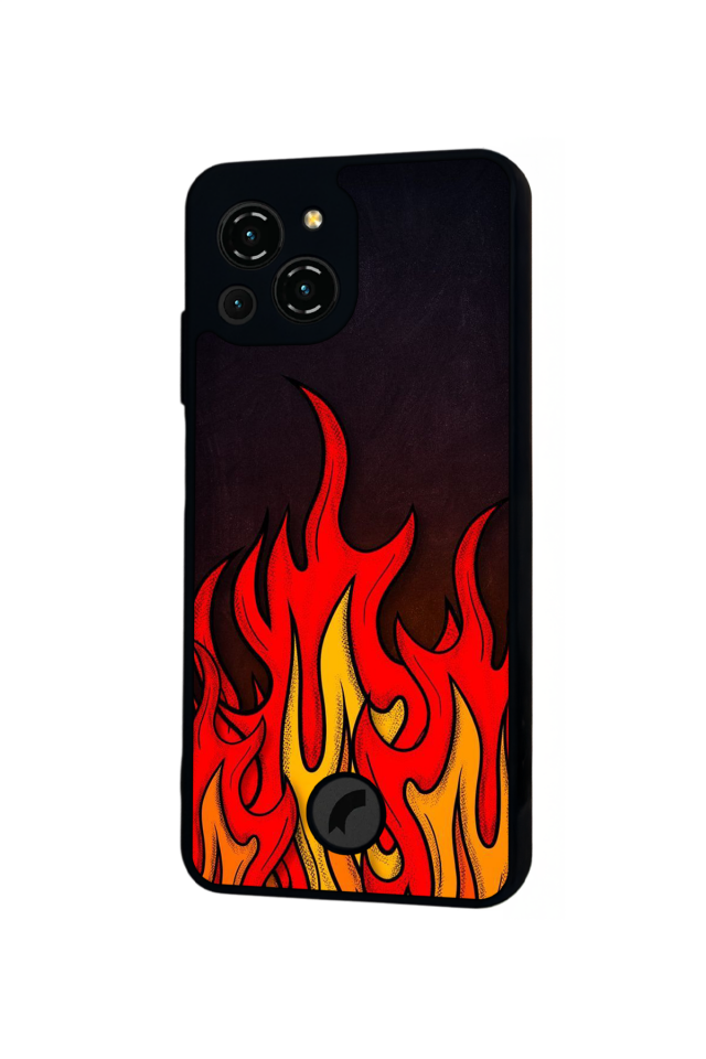 Reeder S23 Pro Max Uyumlu Retro Flame Patterns Tasarımlı Glossy Premium Kılıf