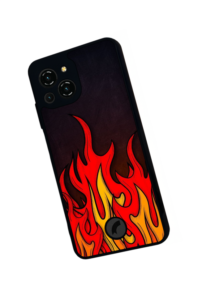 Reeder S23 Pro Max Uyumlu Retro Flame Patterns Tasarımlı Glossy Premium Kılıf
