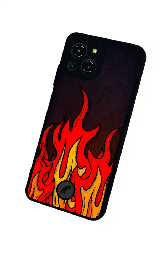 Reeder S23 Pro Max Uyumlu Retro Flame Patterns Tasarımlı Glossy Premium Kılıf